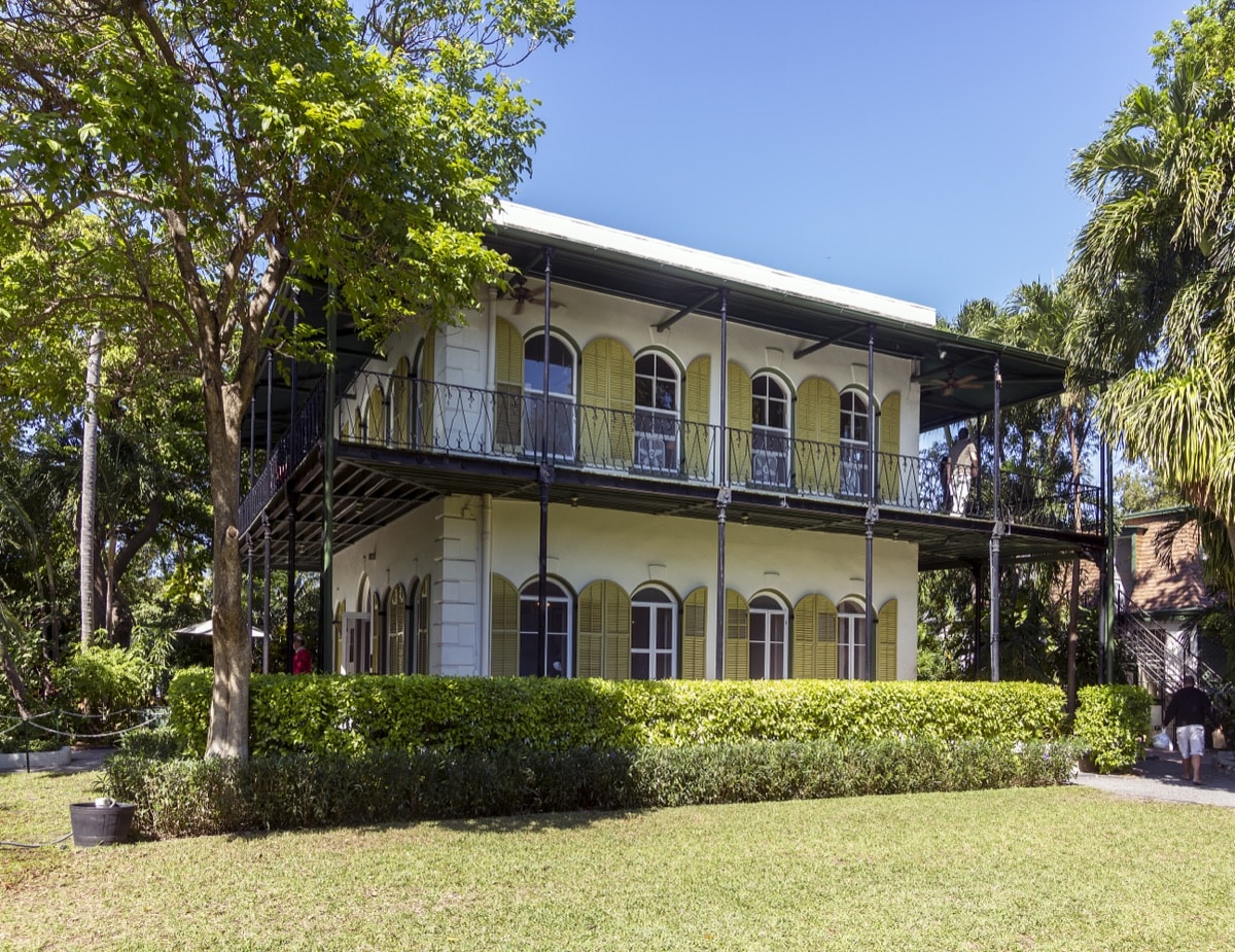 The Ernest Hemingway Home and Museum in Key West with its wraparound veranda and tropical landscaping
